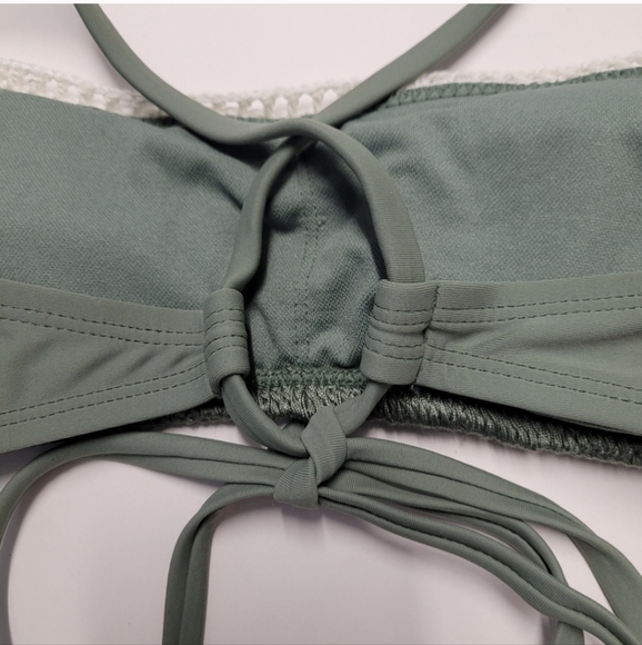 NWT Xhilaration Sage green crochet Bralette bikini swim top XL - Picture 5 of 5